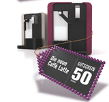 Bei der cremesso „Vorweihnachtsaktion“ (von Oktober bis Jänner) bekommt man beim Kauf einer cremesso Caffè Latte einen 50 Euro Kapsel-Gutschein.