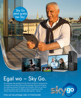 Mit Sky Go ist das Programm von Sky räumlich und zeitlich völlig flexibel empfangbar und im Web und über die kostenlose Sky Go App auf dem iPad, dem iPhone, dem iPod touch sowie auf der Xbox 360 abrufbar. (©Sky)