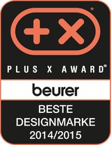 Beurer wurde von der Plus X Award-Jury in der Produktgruppe Health & Personal Care zur „Besten Designmarke 2014/2015“ gekürt. 