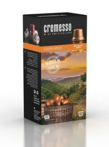 Einmal im Jahr bringt cremesso im Rahmen seiner „World Tour“ eine außergewöhnliche Kaffeesorte in sein Sortiment ein. Die aktuelle Spezialität heißt „Ethiopia Apricot“.