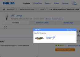Vermutlich ist es bereits eine Verbesserung, dass Philips das Händlerverzeichnis entfernt hat, denn dort fand sich nur der Hinweis auf Versandhändler Amazon. 