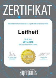 Leifheit/ Soehnel wurde dieses Jahr zur Superbrand Austria 2015/ 2016 gewählt. 