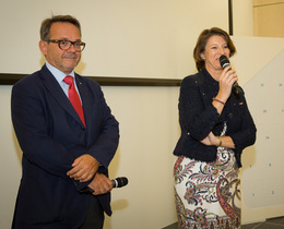 Spartenobfrau Maria Smodics-Neumann und Vizepräsident Alexander Safferthal eröffneten das Meet & Greet der Sparte Gewerbe und Handwerk.
