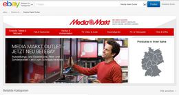 Media Markt hat nun auch ein Outlet auf ebay.de eröffnet. Der Elektroriese erhofft sich dadurch Zugang zu mehr als 17 Millionen zusätzlichen potenziellen Kunden in Deutschland. (Bild: Screenshot ebay.de)