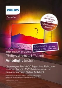 Aufgrund „des großen Erfolgs und der extrem positiven Reaktionen“ verlängert TP Vision die „Testaktion mit Zufriedenheitsgarantie für Philips TVs“ bis Jahresende. 