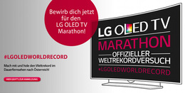 LG OLED TV Marathon: Für einen offiziellen Guinness Weltrekordversuch ruft LG User dazu auf, 92 Stunden durchgehend fernzusehen. (©LG Electronics Austria) 