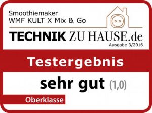 Der KULT X Mix & Go wurde im aktuellen Praxistest des Magazins „technikzuhause.de“ mit „sehr gut“ bewertet. 