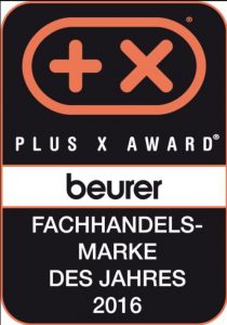 Im Zuge des Plus X Award wurde dieses Jahr erstmals die Sonderauszeichnung „Fachhandelsmarke des Jahres“ vergeben. Beurer bekam diesen Titel in der Kategorie „Health & Personal Care“ von Fachhändlern verliehen. 
