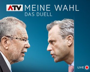 „ATV Meine Wahl – Das Duell“ lässt die beiden Hofburg-Kandidaten Hofer und Van der Bellen am Sonntagabend in einem neuen Sendungskonzept unmoderiert aufeinander los. (©ATV)

