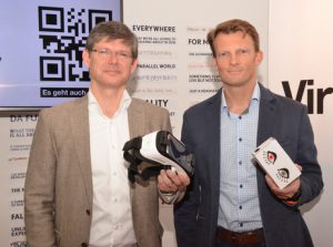 3COO Rudolf Schrefl und Günter Lischka, Senior Head of Marketing, stellten heute in Wien die Virtual Reality-Initiative von Drei vor.