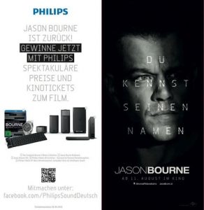 Mitte August startet der neue Bourne-Blockbuster in den heimischen Kinos – Gibson Innovations begleitet das Action-Spektakel mit einem Gewinnspiel.
