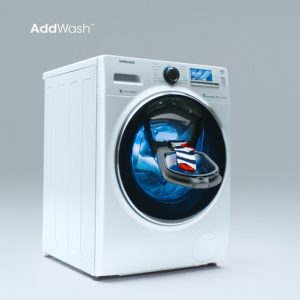 Erstmals in der Unternehmensgeschichte startet die Samsung Electronics GmbH Deutschland eine TV-Kampagne für Hausgeräte. Im Fokus steht die Samsung AddWash Waschmaschine. Der Spot ist Auftakt der größten von Samsung Deutschland initiierten ATL-Kampagne im Bereich Home Appliances. (Bild: Samsung)