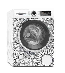 Gemäß dem Motto „Schwarz-Weiß ist das neue bunt“ präsentiert sich das neue Constructa Waschmaschinen-Sondermodell DESIGN mit floralen Prints. 