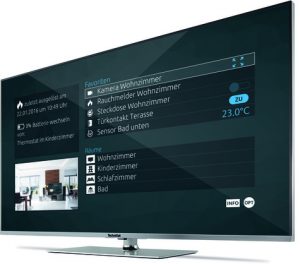 Die Nutzung des Fernsehbildschirms bzw des Multimedia-Receivers als „Master Display“ für die Smart-Home-Steuerung ist die große Besonderheit der Lösung von TechniSat.
