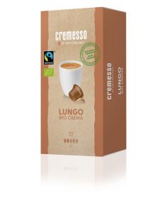 ... und „Cremesso Lungo Bio Crema”. Der für die neuen Sorten verwendete Kaffee ist bio- und Fairtrade-zertifiziert und wird unter nachhaltigen Bedingungen angebaut.
