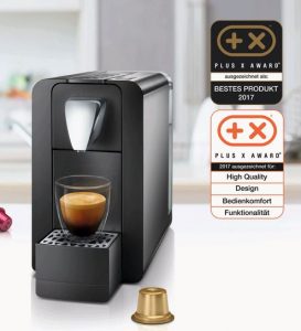 Die Cremesso Compact One II wurde vom Plus X Award u.a. zur „Besten Kaffeekapselmaschine 2017“, gekürt. 