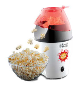 ... die Fiesta Popcornmaschine, die Popcorn ganz ohne Öl und Fett sondern nur mit Heißluft, zubereitet.