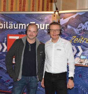Niko Timm, Leiter Strategisches Marketing, und Christian Wallisch, VL Österreich, bei der Wiener Station der AGFEO Jubiläumstour. 