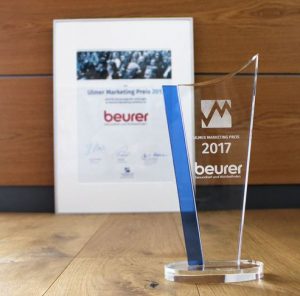 Beurer wurde mit dem Ulmer Marketing Preis 2017 des Marketingclub Ulm / Neu-Ulm ausgezeichnet.