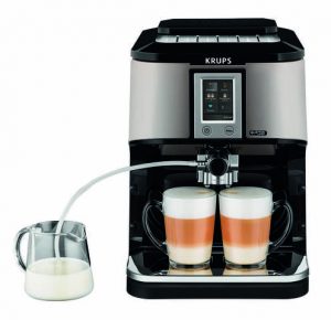 ... sowie die Technologie der Krups Kaffeevollautomaten EA8108 und One-Touch Quattro Force EA880E (im Bild) erhielten die Note „gut“. (Bilder: Krups, Stiftung Warentest)
