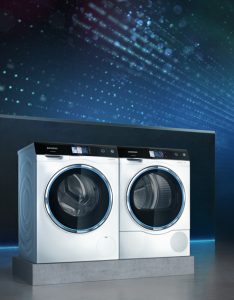 Siemens Avantgarde Waschmaschine und Trockner stoßen in neue Bereiche vor. 