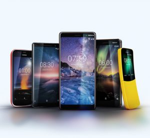 Das Nokia Line-up am MWC2018 (Bild: HMD)