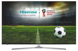 Der Hisense U7A, der offizielle TV der FIFA Fußball Weltmeisterschaft 2018, wird auf der Roadshow von CB Austria erstmals in Österreich zu sehen sein. (Foto: Hisense)