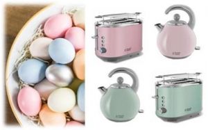 Küchengeräte in zarten Pastelltönen sind im Trend. Mit fröhlichen Farbakzenten zieht nun die Bubble Frühstücksserie, mit einem Wasserkocher und einem Toaster in den Farben Soft Green und Soft Pink von Russell Hobbs in die Küche ein. 