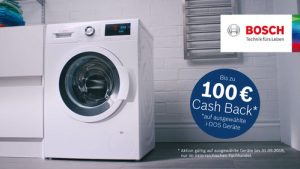 Perfekt dosieren und kassieren heißt es bei Bosch. Mit der neuen Cash Back-Aktion zu i-DOS Waschmaschinen erhalten Kunden bis zu 100 Euro zurück. 