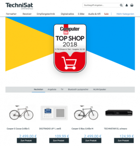 TechniSat hat für seinen Online-Shop die Auszeichnung „Top Shop 2018” erhalten.