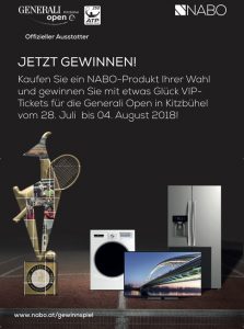 Baytronic verlost unter allen Käufern von Nabo-Geräten täglich Tickets für den Sandplatz-Klassiker in Kitzbühel, als Hauptpreis winken VIP-Tickets fürs Finale. 
