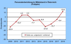 Eine Creditreform KMU-Umfrage aus dem Frühjahr 2018 zeigt einen neuen Rekord in der Personalentwicklung bei österreichischen KMU.