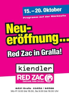 Anlässlich der Neueröffnung von Red Zac Kiendler im südsteirischen Gralla wird nun vier Tage lang gefeiert. 