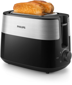 Knusprig gebräunter Toast an jedem Tag mit dem Toaster aus der Philips Daily Collection.