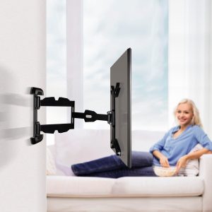 Mit der neuen Wandhalterung „Fullmotion ultralang“ schafft Hama flexible Möglichkeiten bei der Platzierung des TVs.