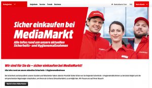Auf Grund der aktuellen Covid-19-Entwicklung erhöht MediaMarktSaturn in Österreich wieder die Schutz- und Hygienemaßnahmen in den Märkten. (Bild: Screenshot mediamarkt.at)