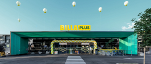 Aus Merkur wird Billa Plus. So werden die neuen Billa Plus-Filialen künftig aussehen (Bild: REWE Group)