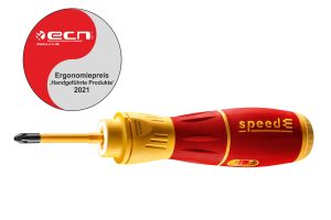Der Wiha E-Schraubendreher speedE II electric wurde mit dem ECN Ergonomiepreis 2021 ausgezeichnet und verspricht laut Hersteller kräfteschonendes Arbeiten.