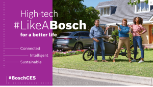 Unter dem Titel „High-Tech LikeABosch – with many connected, intelligent, and sustainable solutions“ zeigt Bosch, wie Technologien des Unternehmens den Alltag verbessern.