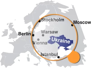 Von Wien zur ukrainischen Grenze liegen rund 427 Kilometer Luftlinie.