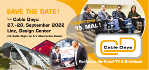 Am 27. und 28. September finden die Cable Days in Linz statt. Anmeldungen sind ab Mai möglich.