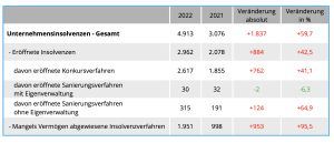 Insgesamt gab es in Österreich im vergangenen Jahr 13.992 Firmen- und Privatinsolvenzen (+30,4%).