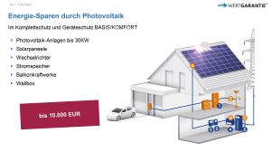 Mit ihrem Angebot zu Photovoltaik unterstützt die Wertgarantie den Fachhandel und die Endkunden bei der Energiewende.