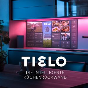 Die digitale Plattform „TIELO – die intelligente Küchenrückwand“ wird von Experten als „the missing link“ zwischen Geräten und Anwendungen im Ökosystem Küche bezeichnet. (Bild: PLAZA)