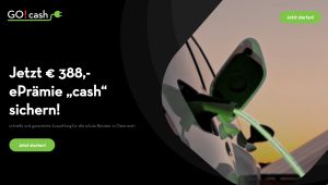 Mit GO!cash kommen E-Auto Besitzer rasch und einfach zu ihrer ePrämie von 388 Euro.