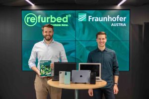 refurbed Co-Founder Peter Windischhofer und Paul Rudorf von Fraunhofer Austria.