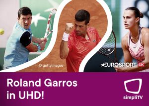 simpliTV und Eurosport bringen die Tennisstars der French Open 2024 in gestochen scharfer UHD-Qualität in Österreichs Wohnzimmer.