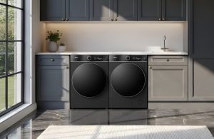 Neue Waschmaschinen und Trockner Serie 7i von Hisense. Die neue Hisense Waschmaschine der 7i Serie verbindet intelligentes Wäschemanagement mit modernem Infinite Design. Der integrierte AI Laundry Agent, der intuitive iPlay™-Touchscreen und Voice Control sorgen für eine komfortable und smarte Bedienung. (Bild: Hisense Gorenje)