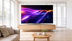 Der Panasonic W97 setzt mit Glare Free Ultra auf 
intensive Schwarz- und Weißdarstellung.
