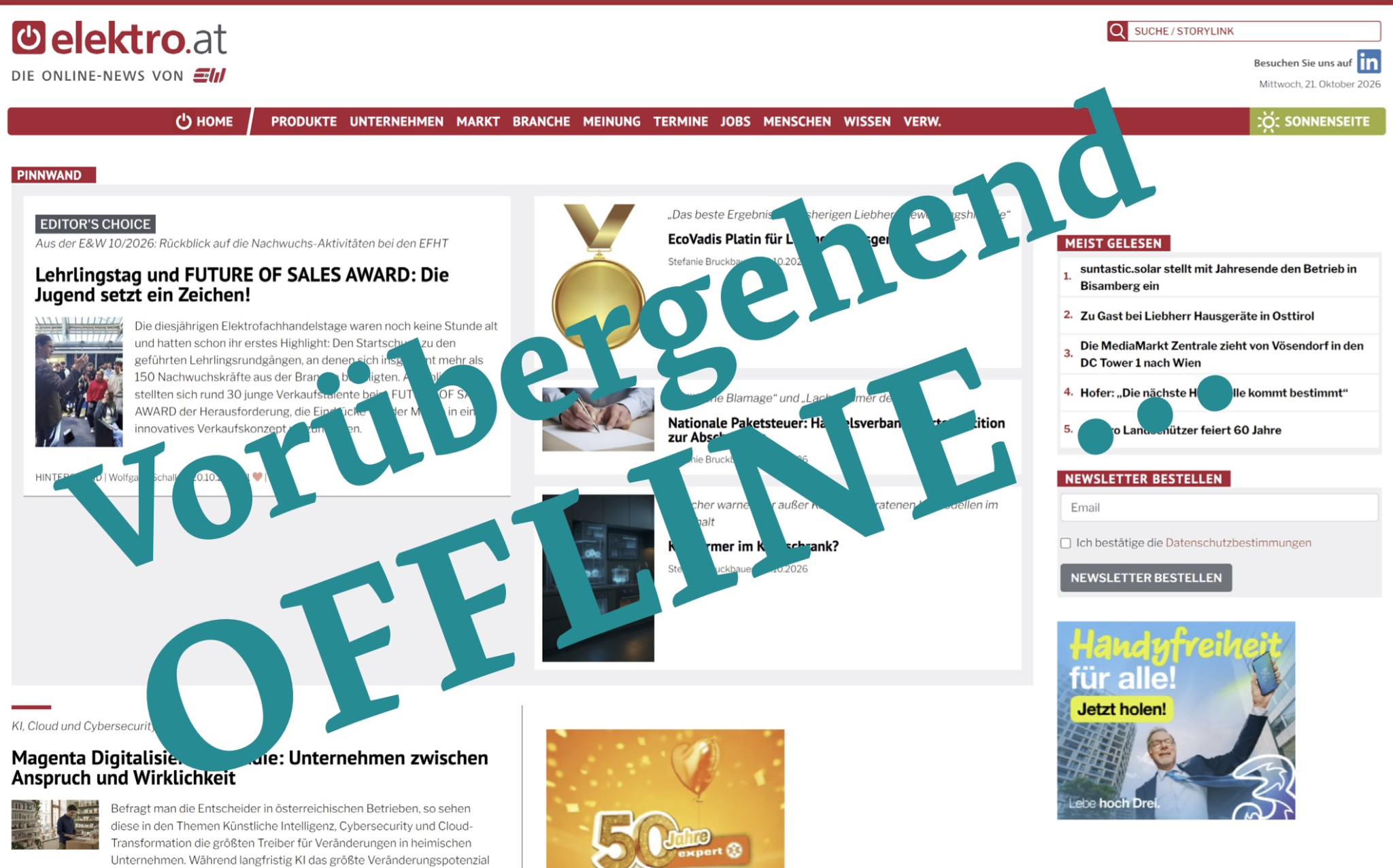 Relaunch von elektro.at: Wir sind kurz mal weg… - elektro.at